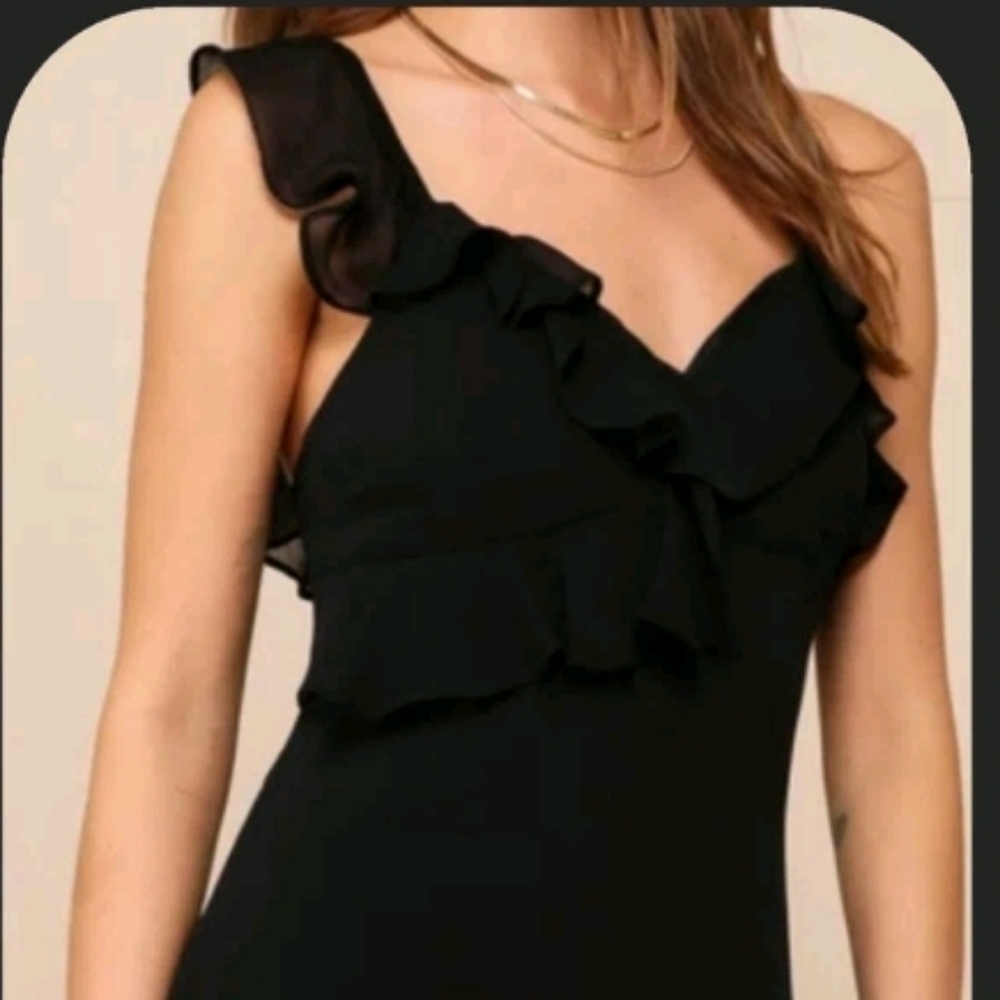 Lulu's Black Ruffle Dress